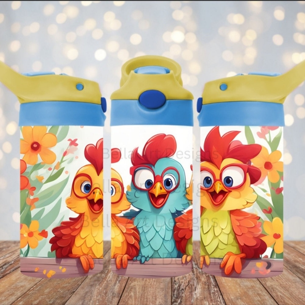 CUTE BABY CHICKEN KIDS FLIP TOP SIPPY CUP TUMBLER